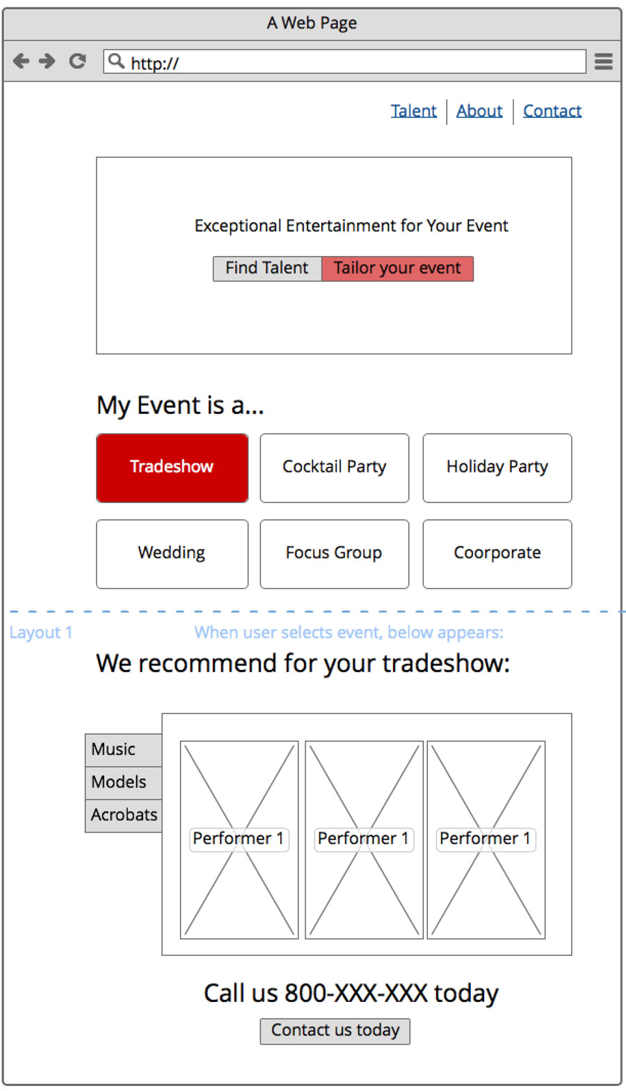 MRS Events - UI Mockups - Design by Kristine Perry